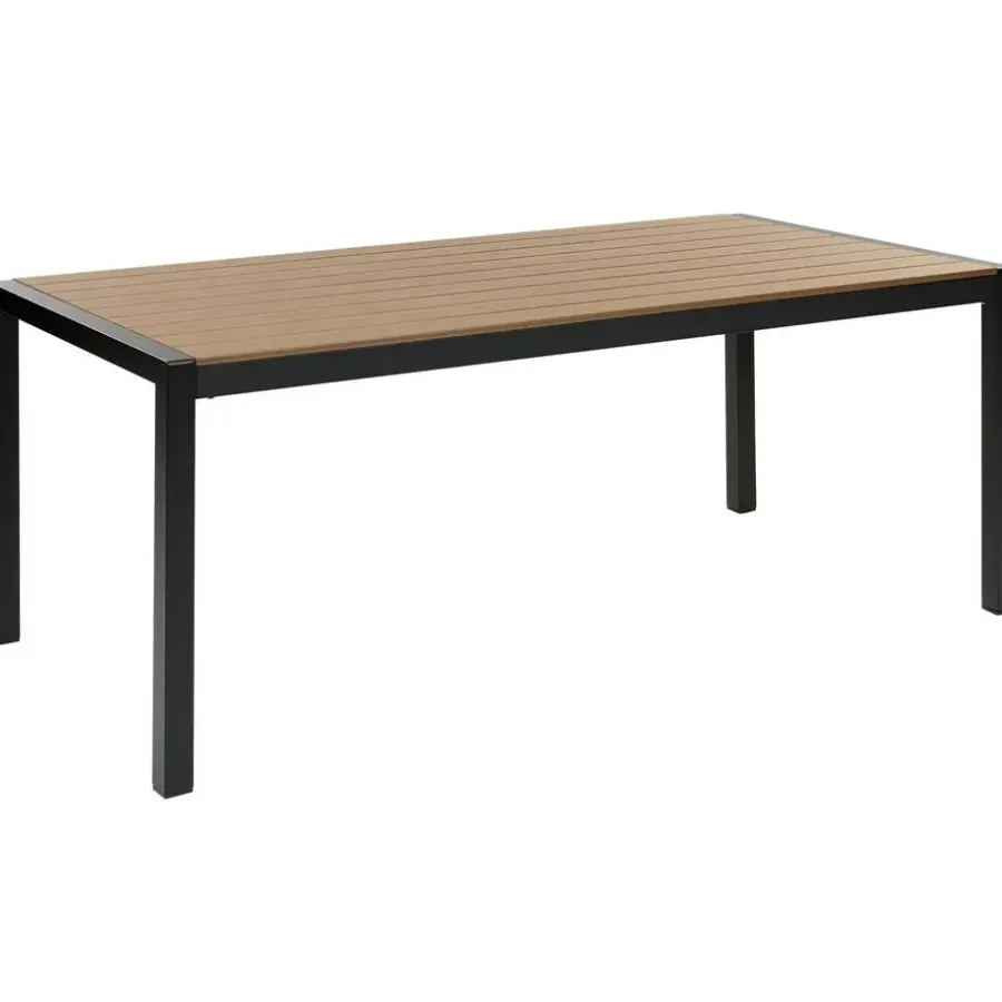 Beliani VERNIO - Tuinset voor 6 - Zwart/Bruin - Kunsthout