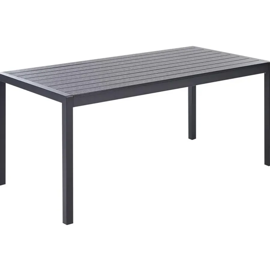 Tuintafels-Beliani VERNIO - Tuintafel - Zwart - 90 x 180 cm - Aluminium