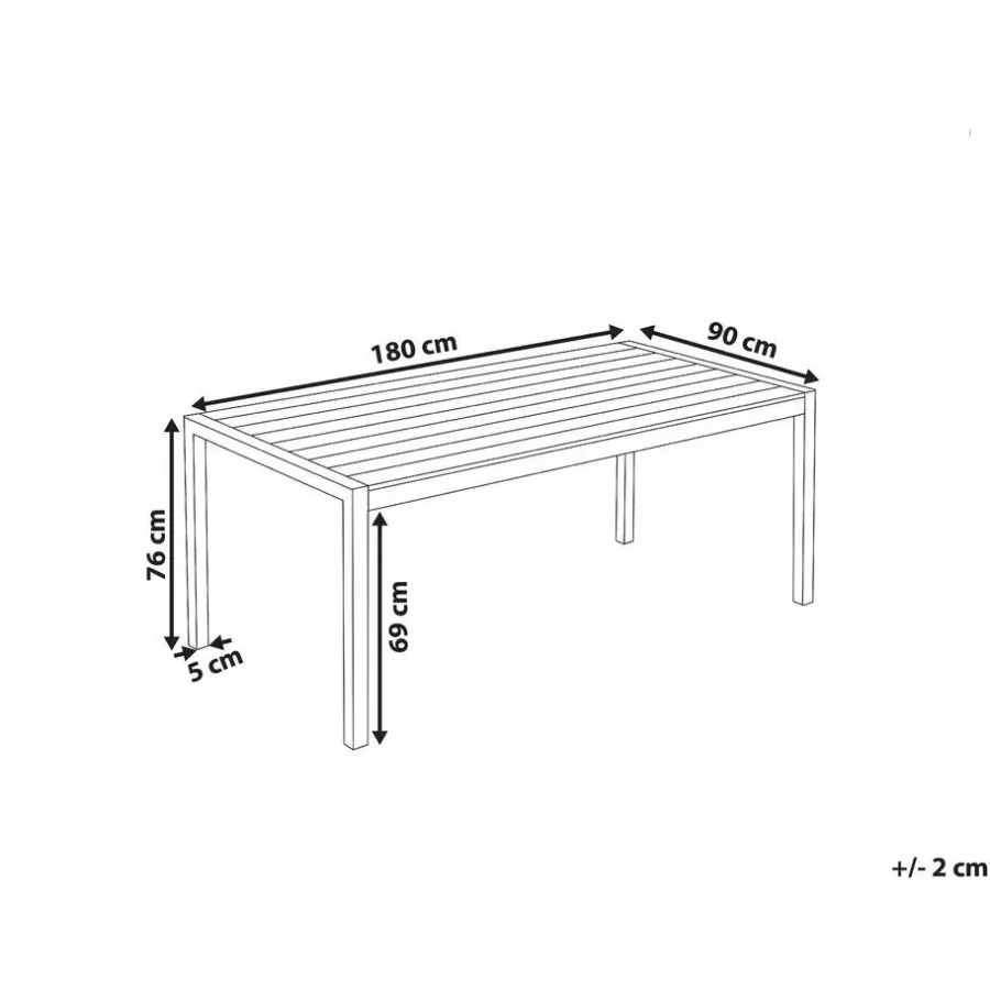 Tuintafels-Beliani VERNIO - Tuintafel - Zwart - 90 x 180 cm - Aluminium