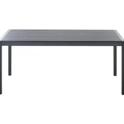 Tuintafels-Beliani VERNIO - Tuintafel - Zwart - 90 x 180 cm - Aluminium