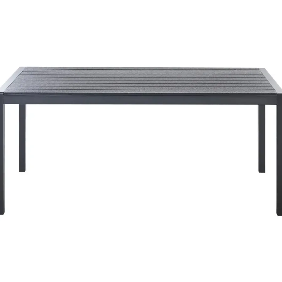 Tuintafels-Beliani VERNIO - Tuintafel - Zwart - 90 x 180 cm - Aluminium