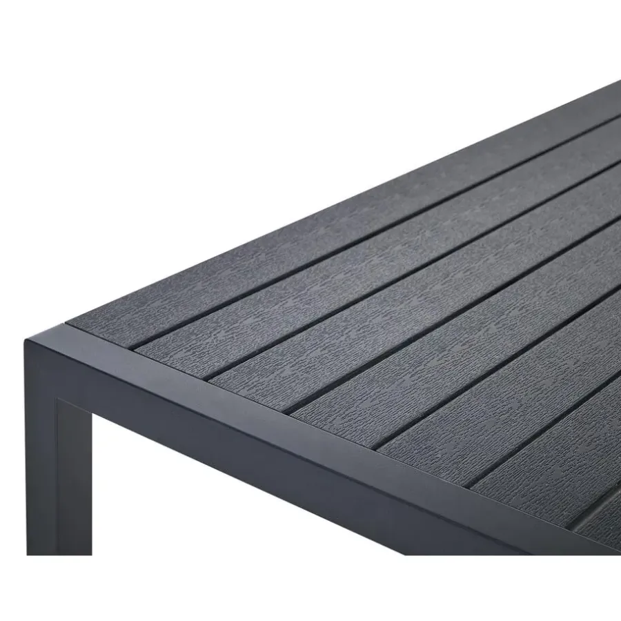 Tuintafels-Beliani VERNIO - Tuintafel - Zwart - 90 x 180 cm - Aluminium