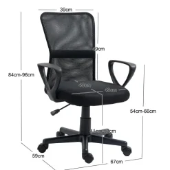 Bureaustoelen|Bureaustoelen-Nordlys Verstelbare witte stoffen bureaustoel