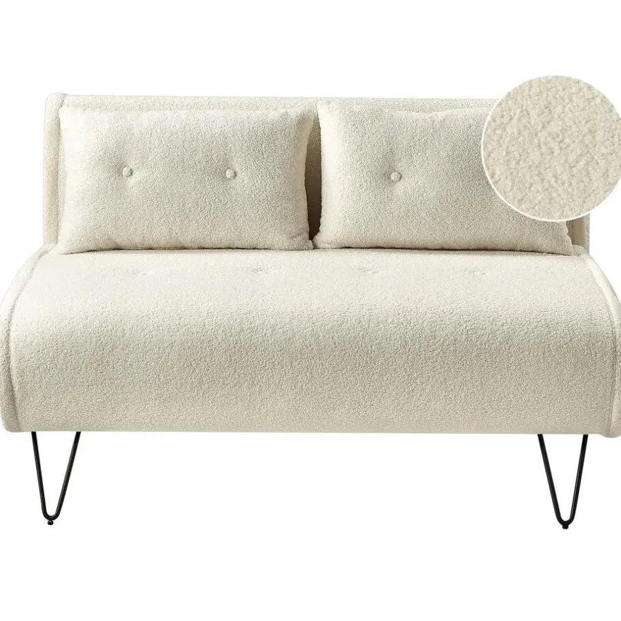 Beliani VESTFOLD - Slaapbank - Lichtbeige - Bouclé