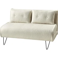 Beliani VESTFOLD - Slaapbank - Lichtbeige - Bouclé