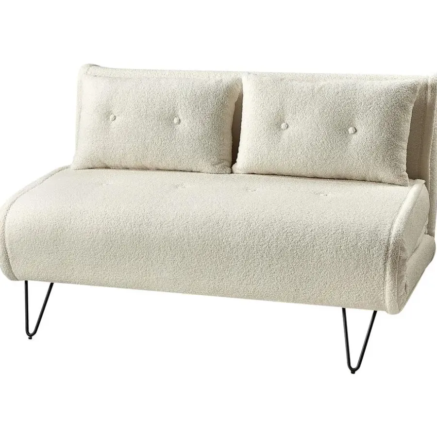 Beliani VESTFOLD - Slaapbank - Lichtbeige - Bouclé