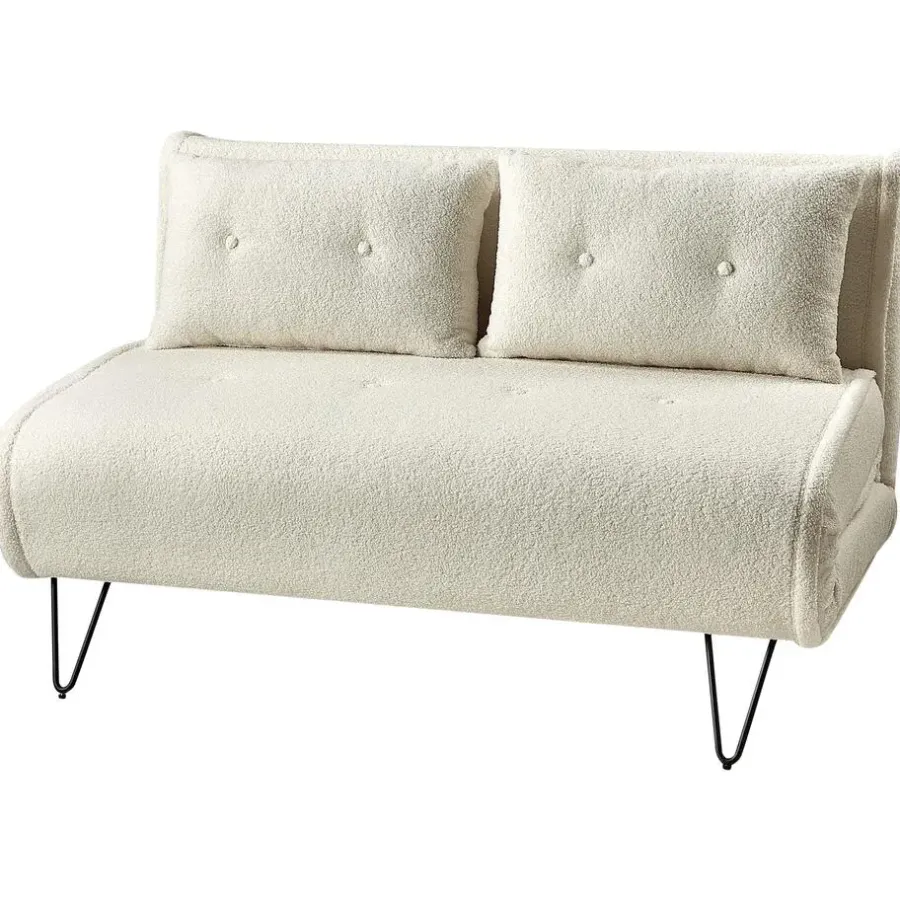 Beliani VESTFOLD - Slaapbank - Lichtbeige - Bouclé