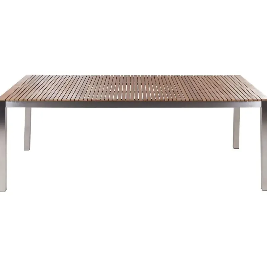 Beliani VIAREGGIO II - Tuintafel - Lichte houtkleur - 90 x 200 cm - Teakhout
