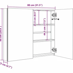 Spiegelkasten-vidaXL - Badkamerkast - Antraciet - MDF
