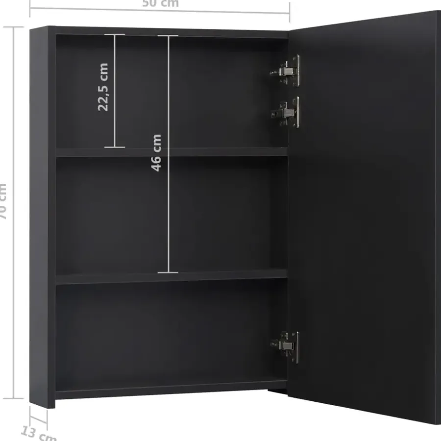 Spiegelkasten-vidaXL - Badkamerkast - Antraciet - MDF