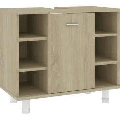 Wastafelkasten-vidaXL - Badkamerkast - Bruin - Bewerkt hout