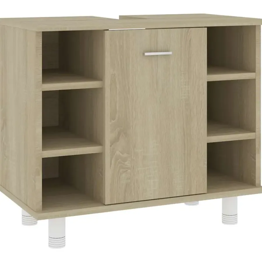 Wastafelkasten-vidaXL - Badkamerkast - Bruin - Bewerkt hout