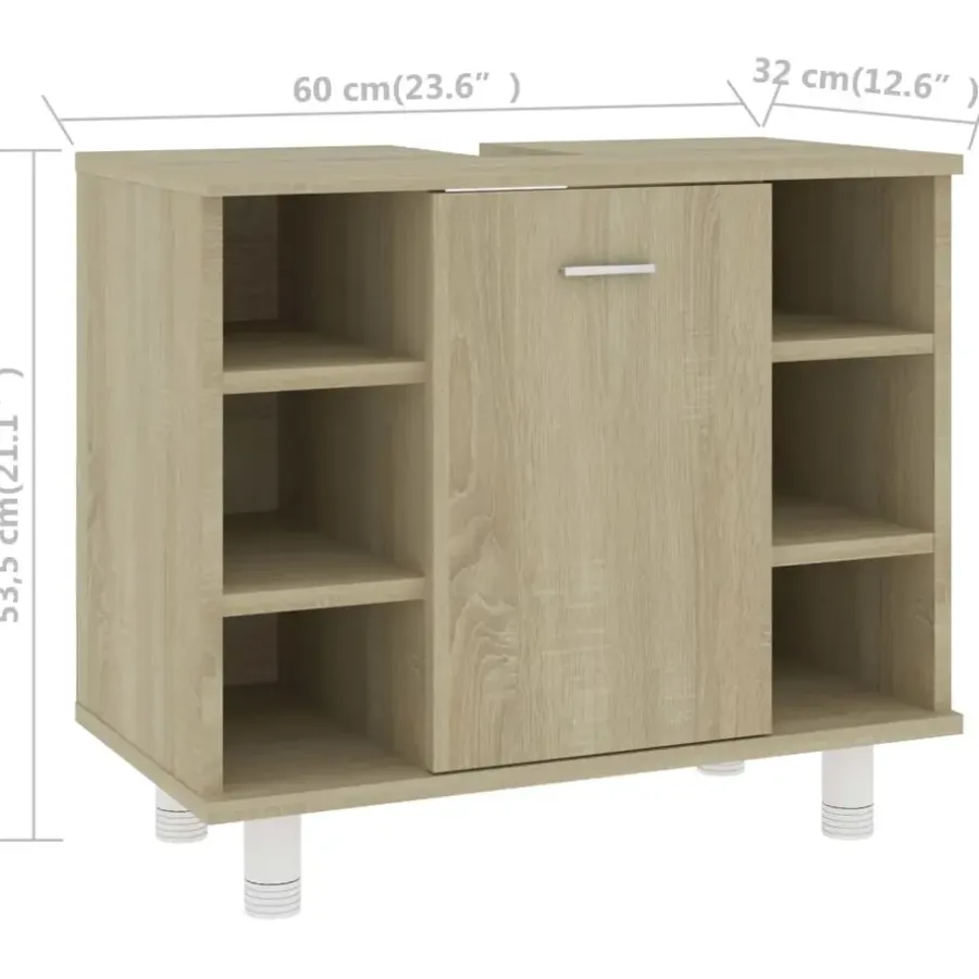 Wastafelkasten-vidaXL - Badkamerkast - Bruin - Bewerkt hout