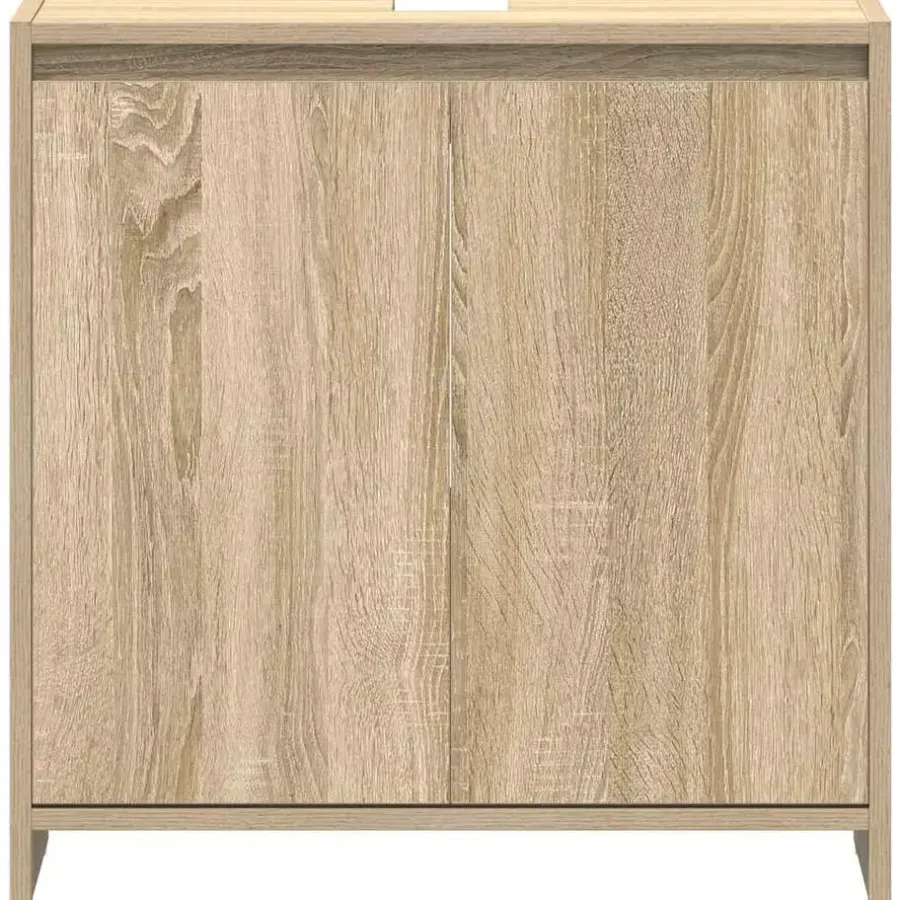 Wastafelkasten-vidaXL - Badkamerkast - Bruin - Bewerkt hout