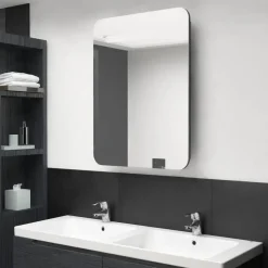 Spiegelkasten-vidaXL - Badkamerkast - Grijs - MDF