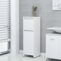 Hoge Kasten-vidaXL - Badkamerkast - Wit - Bewerkt hout