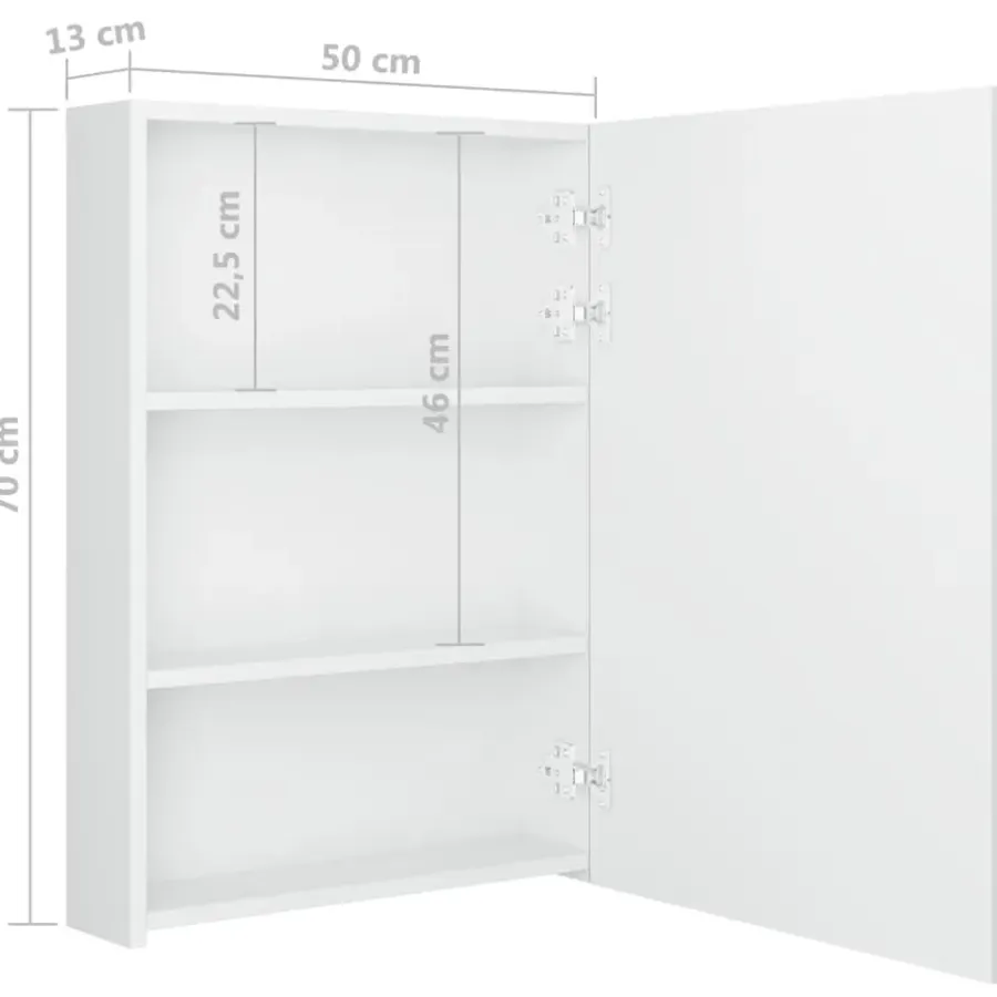 vidaXL - Badkamerkast - Wit - MDF - 50 x 13 x 70 cm