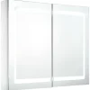 Spiegelkasten-vidaXL - Badkamerkast - Wit - MDF