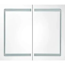 Spiegelkasten-vidaXL - Badkamerkast - Wit - MDF