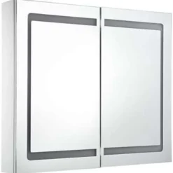 Spiegelkasten-vidaXL - Badkamerkast - Wit - MDF