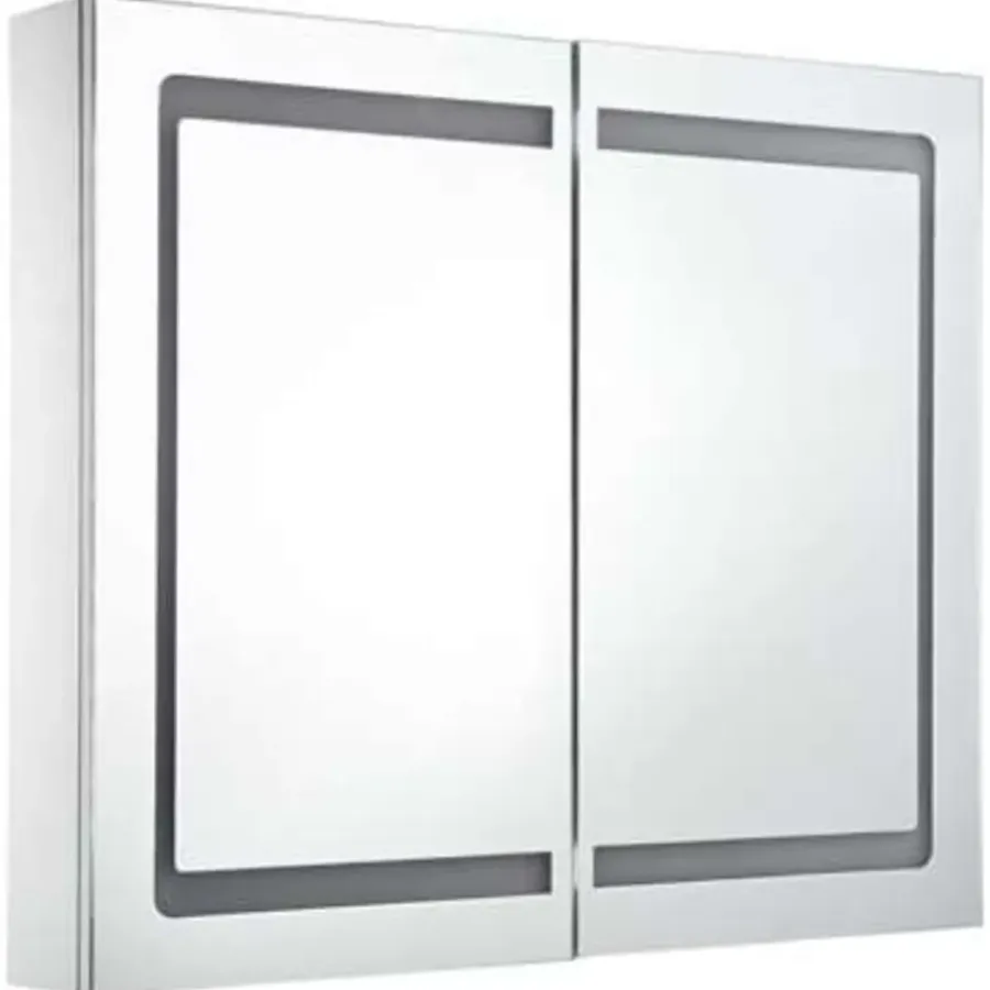 Spiegelkasten-vidaXL - Badkamerkast - Wit - MDF