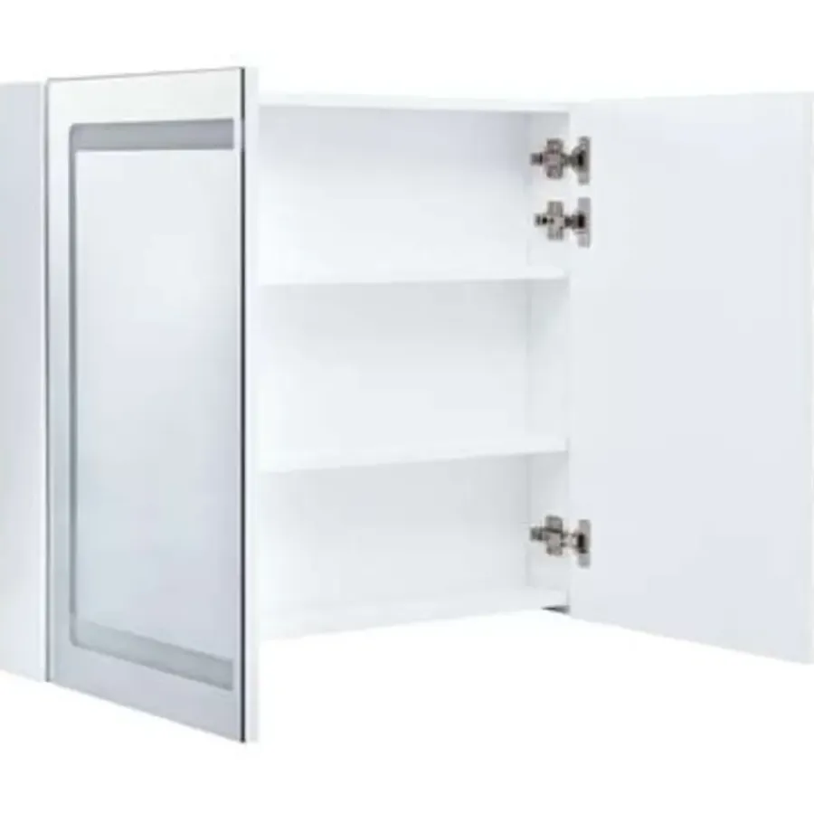 Spiegelkasten-vidaXL - Badkamerkast - Wit - MDF