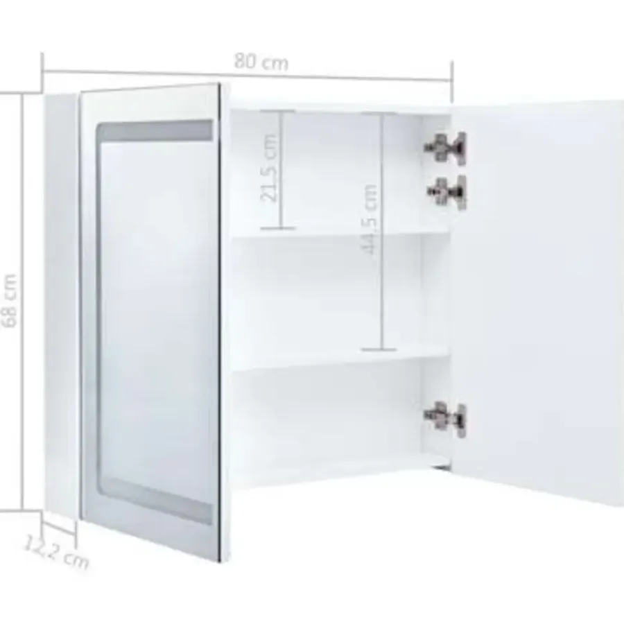 Spiegelkasten-vidaXL - Badkamerkast - Wit - MDF