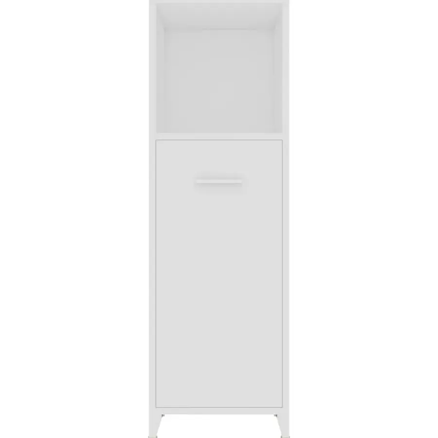Hoge Kasten-vidaXL - Badkamerkast - Wit - Bewerkt hout