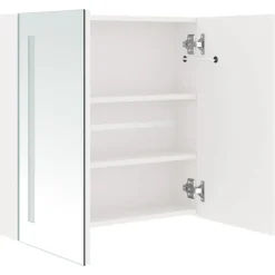 Spiegelkasten-vidaXL - Badkamerkast - Wit - MDF - 62 x 14 x 60 cm