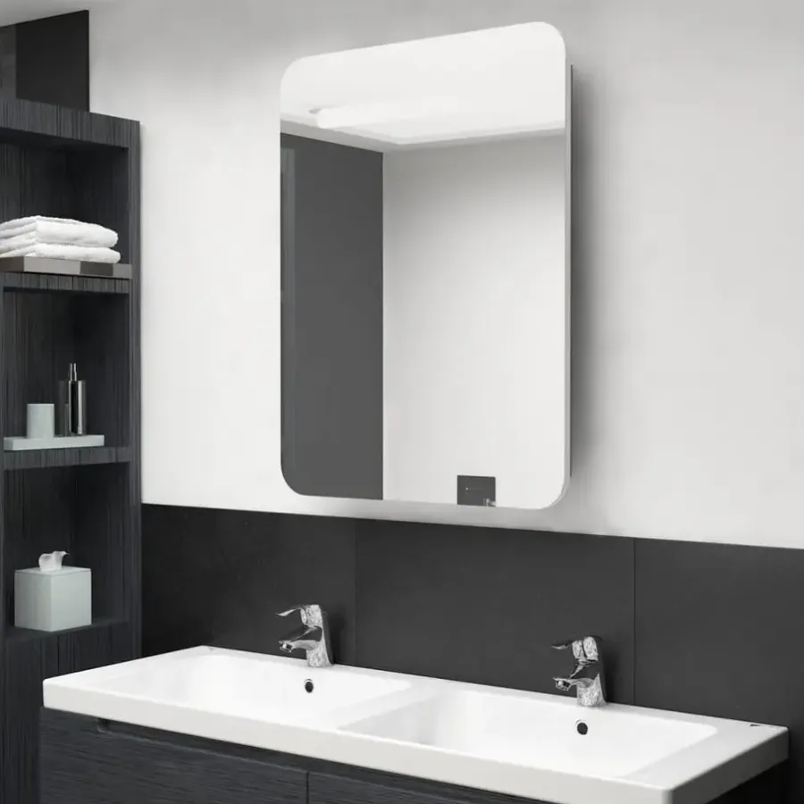 Spiegelkasten-vidaXL - Badkamerkast - Wit - MDF