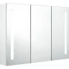 Spiegelkasten-vidaXL - Badkamerkast - Wit - MDF - 89 x 14 x 62 cm