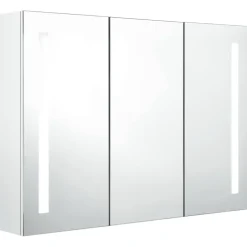 Spiegelkasten-vidaXL - Badkamerkast - Wit - MDF - 89 x 14 x 62 cm