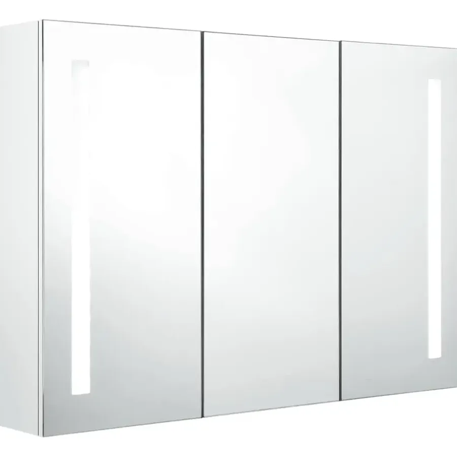 Spiegelkasten-vidaXL - Badkamerkast - Wit - MDF - 89 x 14 x 62 cm