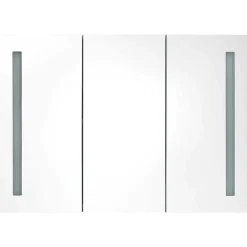 Spiegelkasten-vidaXL - Badkamerkast - Wit - MDF - 89 x 14 x 62 cm