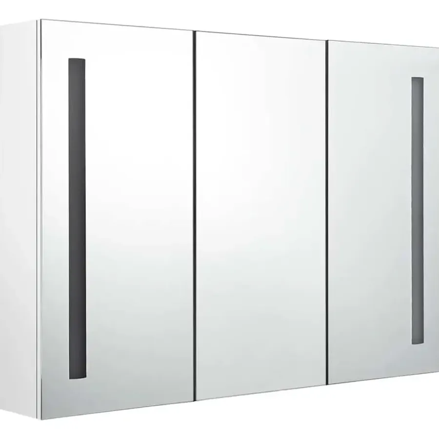 Spiegelkasten-vidaXL - Badkamerkast - Wit - MDF - 89 x 14 x 62 cm