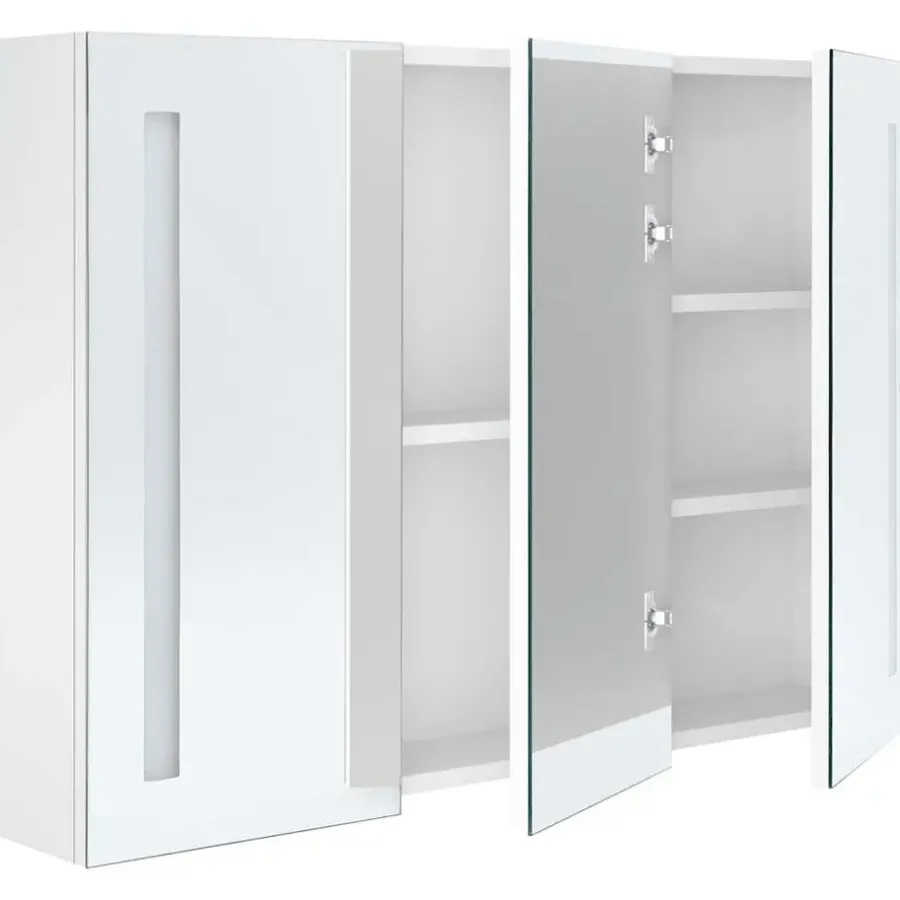Spiegelkasten-vidaXL - Badkamerkast - Wit - MDF - 89 x 14 x 62 cm