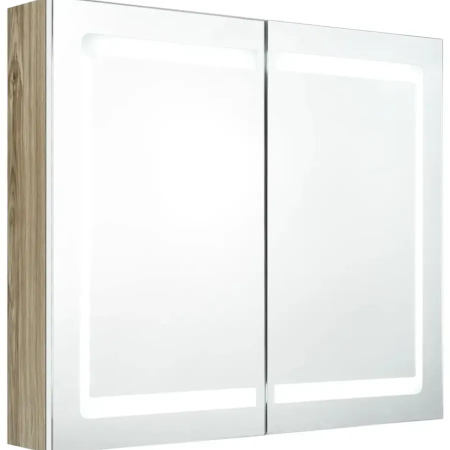 Spiegelkasten-vidaXL - Badkamerkast - Wit - MDF