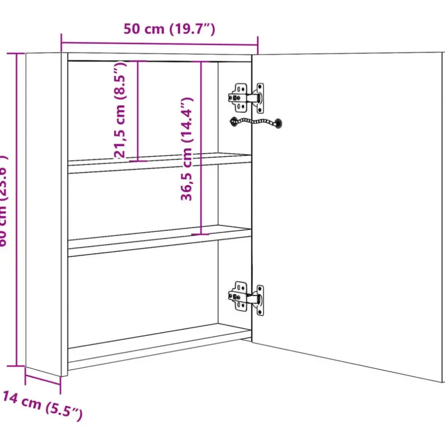 Spiegelkasten-vidaXL - Badkamerkast - Wit - MDF