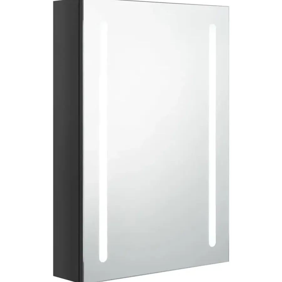 Spiegelkasten-vidaXL - Badkamerkast - Zwart - MDF - 50 x 13 x 70 cm