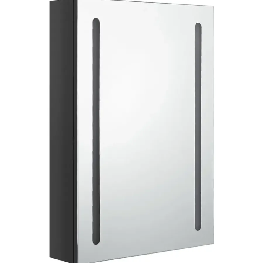 Spiegelkasten-vidaXL - Badkamerkast - Zwart - MDF - 50 x 13 x 70 cm