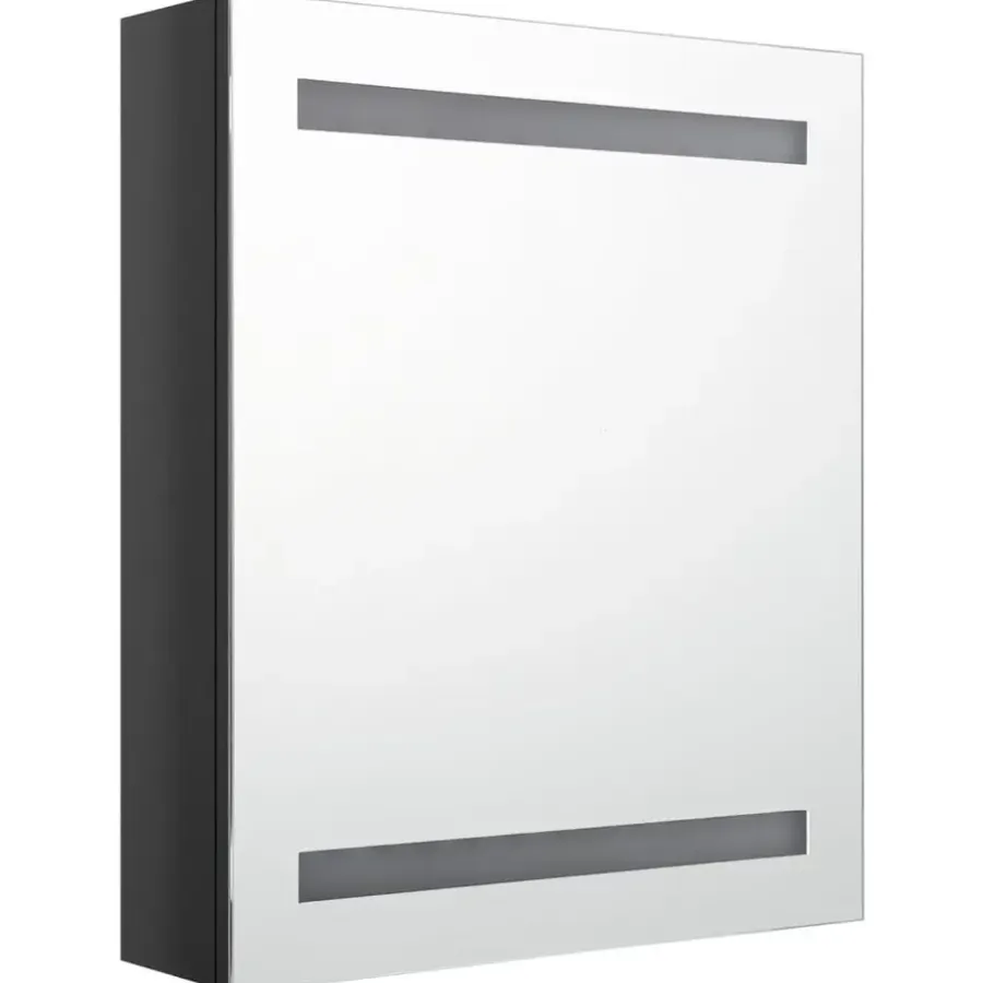 Spiegelkasten-vidaXL - Badkamerkast - Zwart - MDF