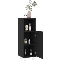 vidaXL - Badkamerkast - Zwart - Bewerkt hout