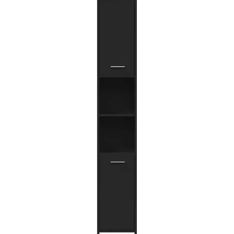 vidaXL - Badkamerkast - Zwart - Bewerkt hout