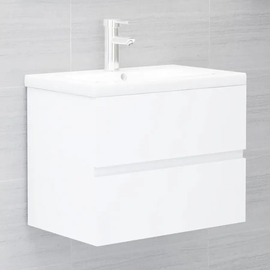 vidaXL - Badkamermeubelset - Wit - Bewerkt hout - 60 x 38.5 x 45 cm