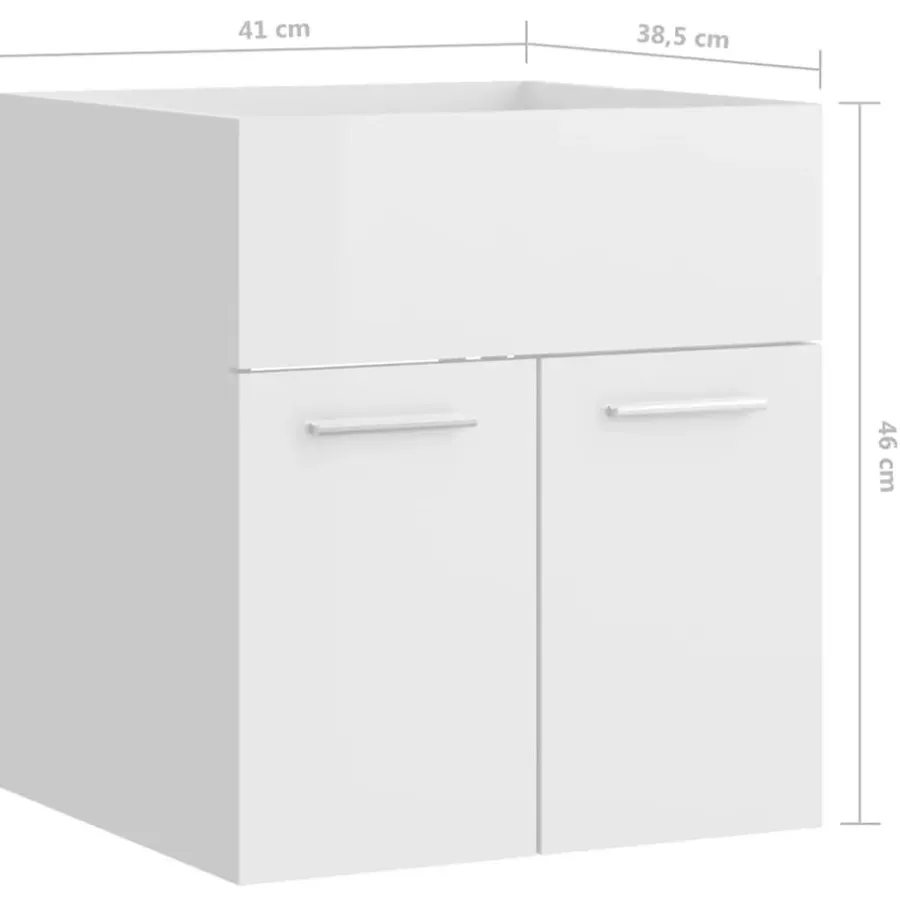 vidaXL - Badkamermeubelset - Wit - Bewerkt hout - 41 x 38.5 x 46 cm