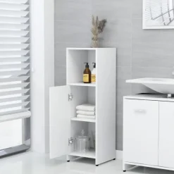 vidaXL - Badkamermeubelset - Wit - Bewerkt hout