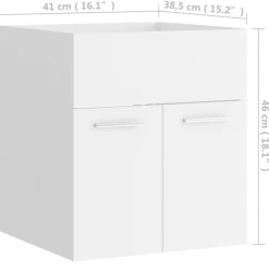 vidaXL - Badkamermeubelset - Wit - Bewerkt hout - 41 x 38.5 x 46 cm
