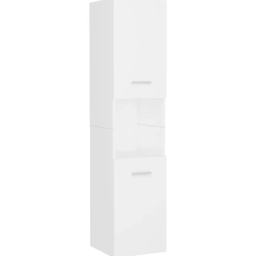 Badmeubelsets-vidaXL - Badkamermeubelset - Wit - Bewerkt hout - 41 x 38.5 x 46 cm
