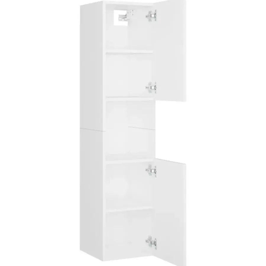 Badmeubelsets-vidaXL - Badkamermeubelset - Wit - Bewerkt hout - 41 x 38.5 x 46 cm