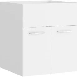 Badmeubelsets-vidaXL - Badkamermeubelset - Wit - Bewerkt hout - 41 x 38.5 x 46 cm